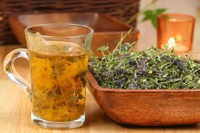 An infusion of thyme, the use of which helps to enlarge the penis
